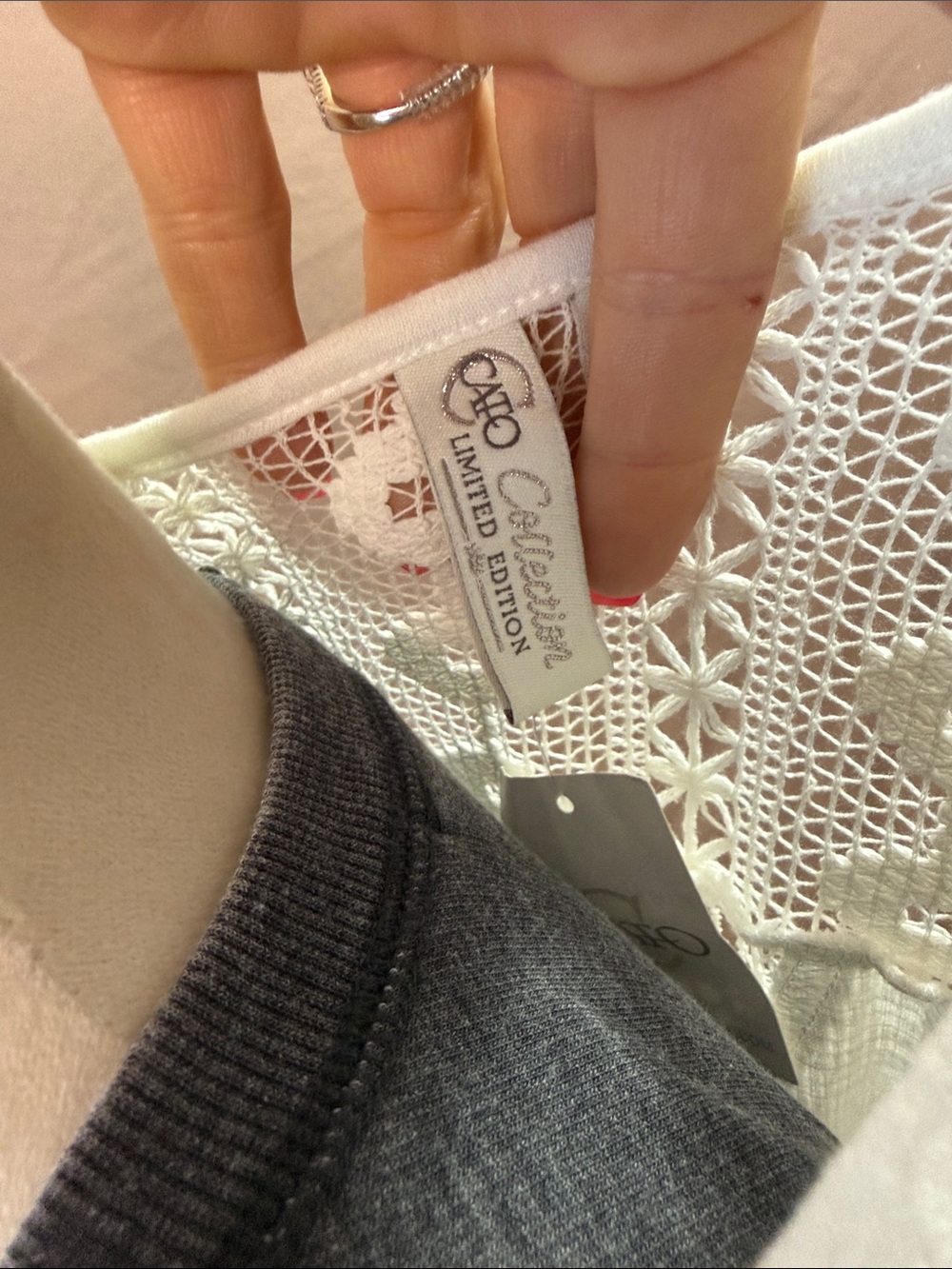 Cato White Crochet Kimono Swim Coverup - Picture 2 of 11